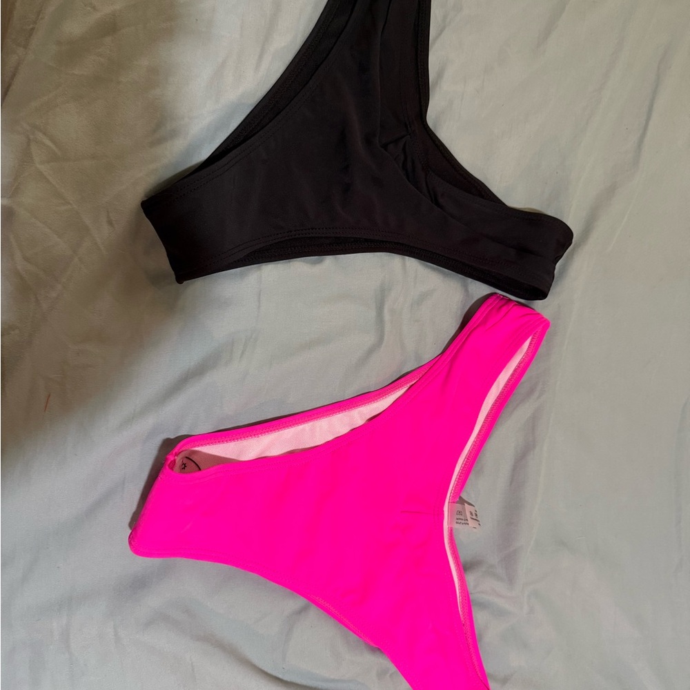 Black and Pink Women's Swimwear Set